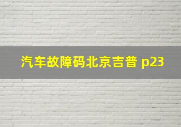 汽车故障码北京吉普 p23